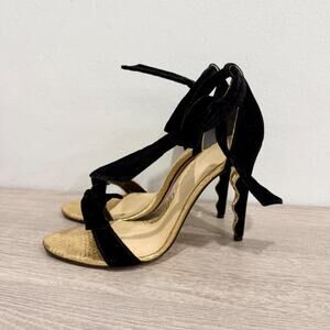 Alexandre Birman Wave Clarita Leather & Suede Heeled Sandals Black Women's 38.5